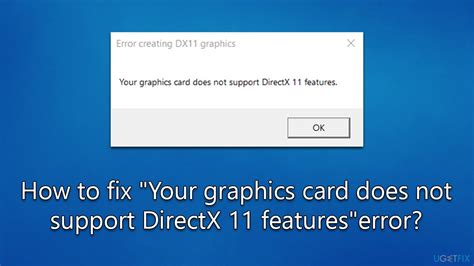 How To Fix Your Graphics Card Does Not Support Directx 11 Features Error