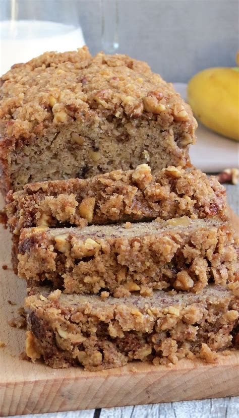 Whisk together bananas, brown sugar, granulated sugar, butter, and eggs transfer to prepared pan; Moist Banana Bread with Crunchy Streusel Topping | Recipe ...