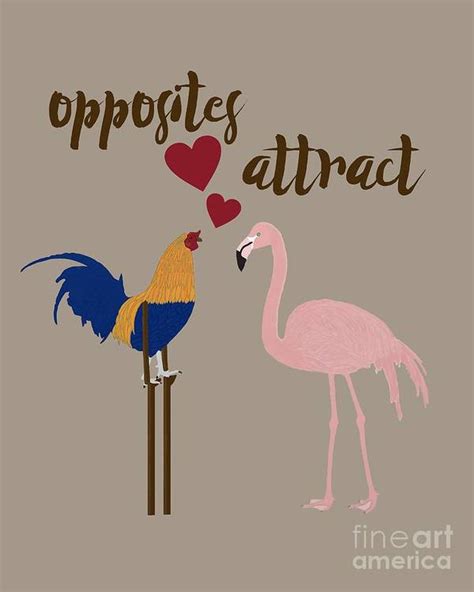 Opposites Attract Heart Poster By Priscilla Wolfe