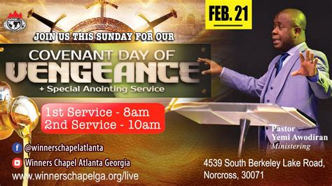 Covenant Day Of Vengeance And Special Anointing 1st And 2nd Service