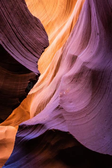 Details Of The Sandstone Formations Of Antelope Canyon In Arizona Stock