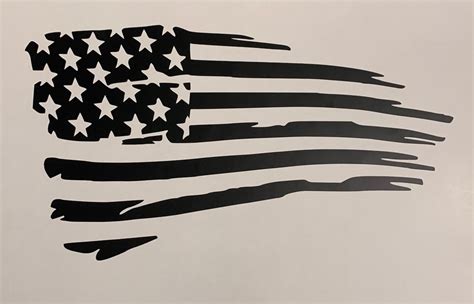 Weathered American Flag Vinyl Decal Etsy