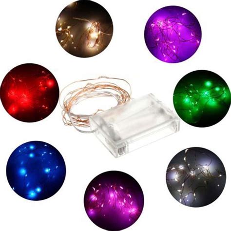 Green 45v 2m 20leds Battery Operated Led Copper Wire String Fairy