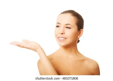 Nude Woman Open Hand Showing Space Stock Photo Shutterstock