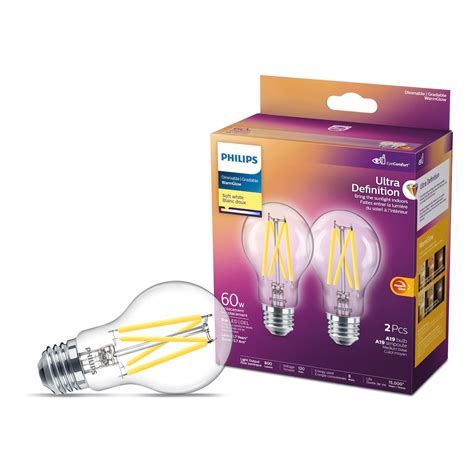 Philips Ultradefinition Led A19 E26 60w Equivalent Light Bulb Dimmable