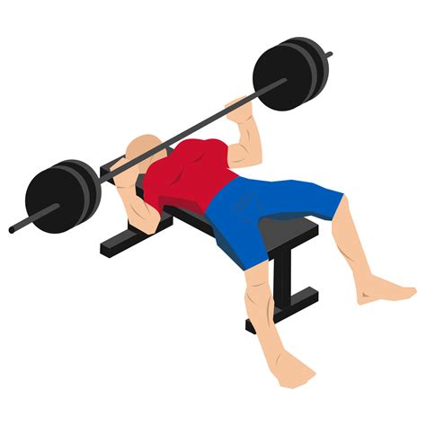 Workout Routine Gym With Bench Press Isometric Illustration 12439759 PNG