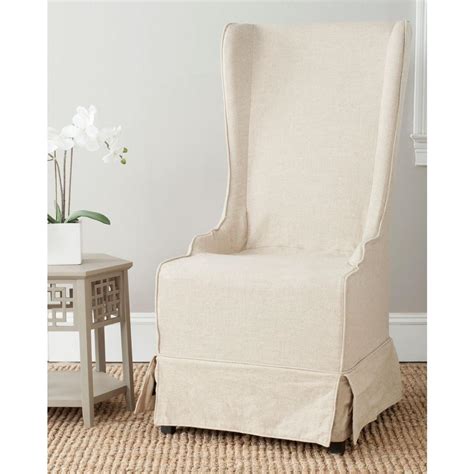 Safavieh american homes collection parker country farmhouse white spindle side chair (set of 2). Safavieh Bacall Natural Cream Cotton Blend Dining Chair ...