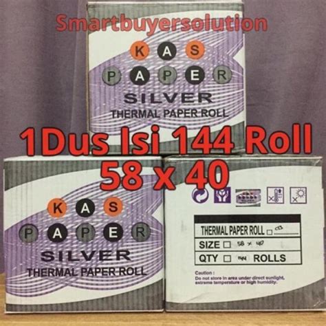 Jual Dijual Kertas Thermal Termal Paper Roll 58 X 40 1 Dus 144roll