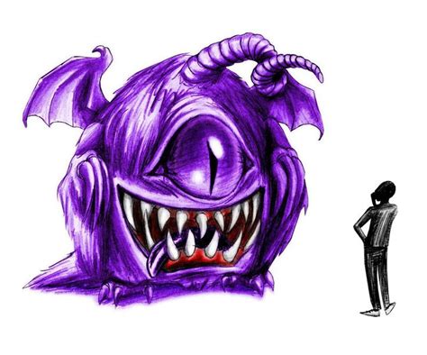 People Eater Purple Monster Drawing