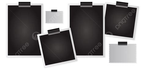 Set Polaroid Photo Frame Black Polaroid Photo Frame Png Transparent