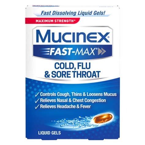 Mucinex Fast Max Maximum Strength Cold Flu And Sore Throat Liquid
