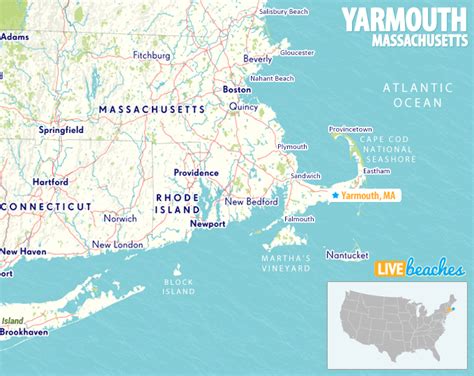 Map Of Yarmouth Massachusetts Live Beaches