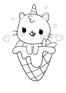 Cat Unicorn Cute Kawaii Unicorn Coloring Pages - Easy Coloring Page Ideas