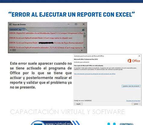 Capacitación Virtual y Software Error al ejecutar un reporte con Excel