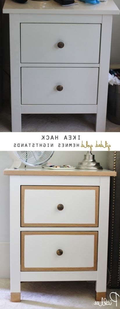 Selling an ikea hemnes white 3 drawer dresser, in almost perfect condition. Ikea Hack Gilded Gold Hemnes Nightstands Diy Picklee Ikea ...