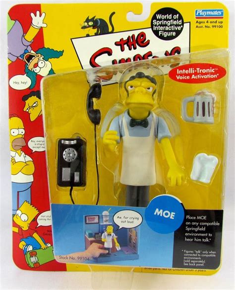 The Simpsons Moe Action Figure Playmates World Of Springfield Wos New