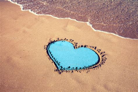 Inscription Heart On Beach Sand Stock Image Image Of Nature Sandy
