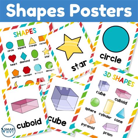 Brighten Up Your Classroom With These 2d And 3d Shapes Posters With A