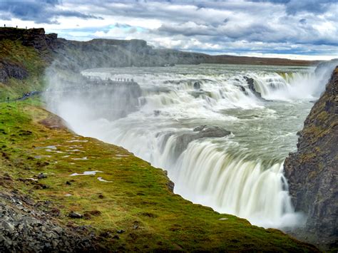 Gullfoss Waterfall In Iceland Desktop Wallpaper Hd Resolution