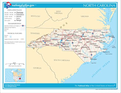 Landkarten Des Staates North Carolina Karten Und