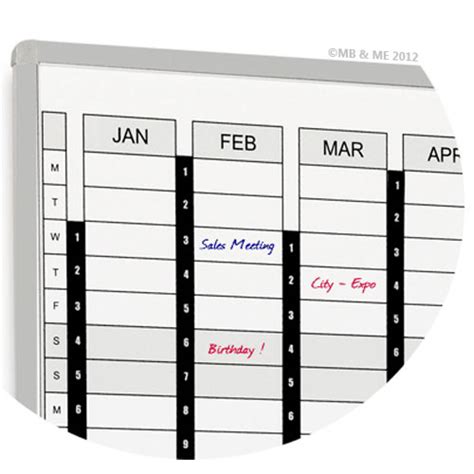 Perpetual Yearly Planner Whiteboard I Office Furniture Sydney