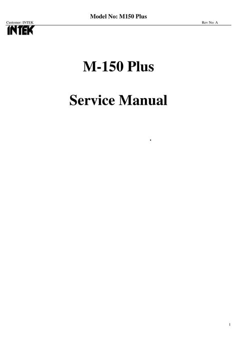 Intek M 150 Plus Service Manual Pdf Download Manualslib