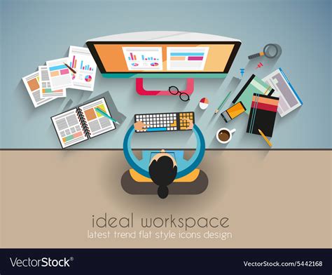 Ideal Workspace For Teamwork And Brainsotrming Vector Image