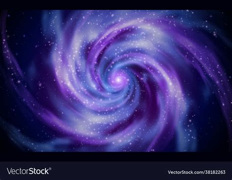 Spiral Galaxy In Outer Space With Starry Vector Image
