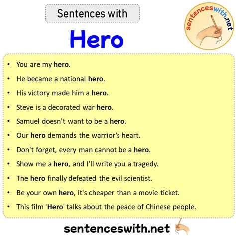 Sentences With Hero Sentences About Hero Sentenceswithnet