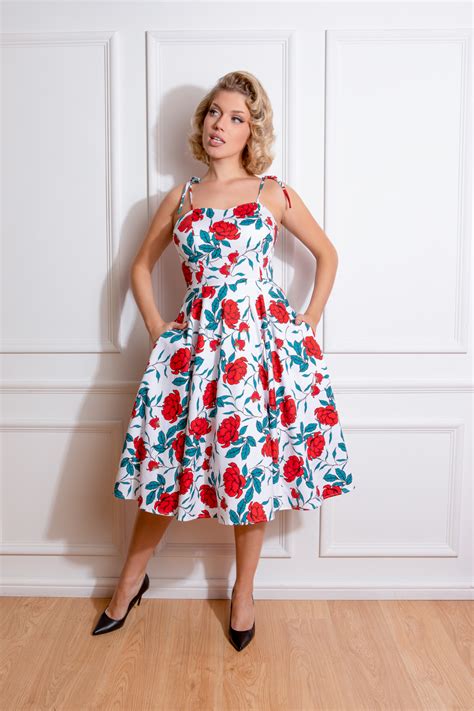 Della Floral Swing Dress Hearts Roses London