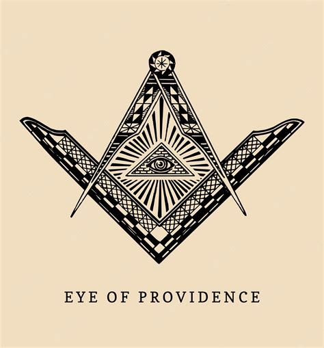 premium vector allseeing eye of providence masonic square and compass symbols freemasonry