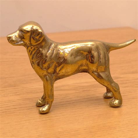 Vintage Solid Brass German Shepherd Miniature Statuette Vintage Dog