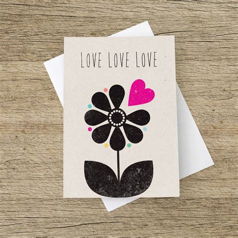 Love Love Love Greetings Card By The Strawberry Card Company