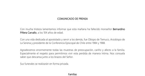COMUNICADO DE PRENSA Bernardino Piñera docx DocDroid