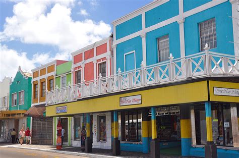 Multi Colored Buildings Like These On Bay Street In Nassau Bahamas Are