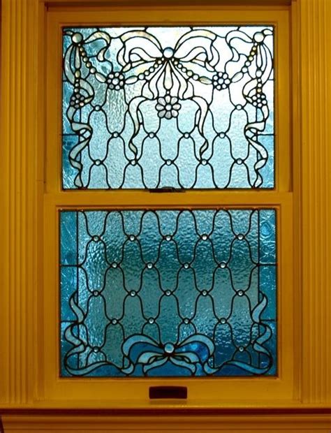 Another Double Hung Window In A Bathroom Created With Heavily Textured Glass So To Provide
