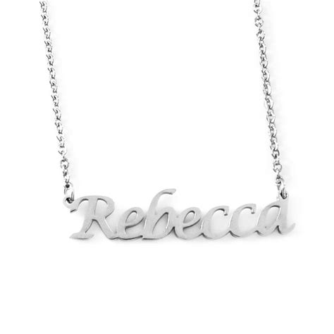 Rebecca Silver Tone Name Necklace Personalized Jewellery Etsy