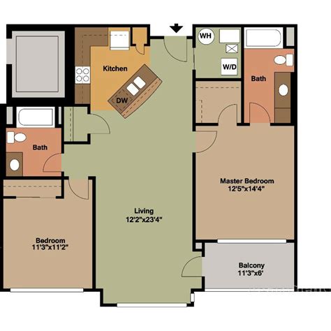 Bed Apartment Floor Plan Viewfloor Co