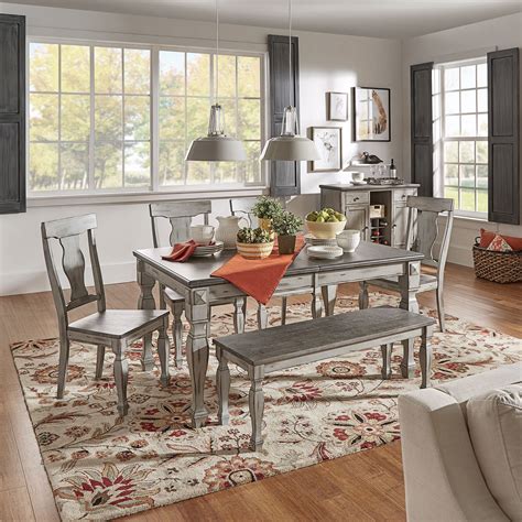 Absolute simplicity and genuine class come together in the prairie table with four side chairs. Eleanor Grey Two-tone Wood Butterfly Leaf Extending Dining ...