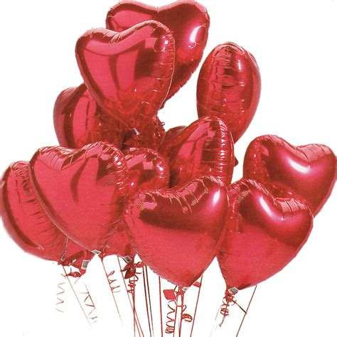 12 X Red Foil Heart Balloon Bouquet With Free Local Delivery — Donnas Cards And Party Balloons