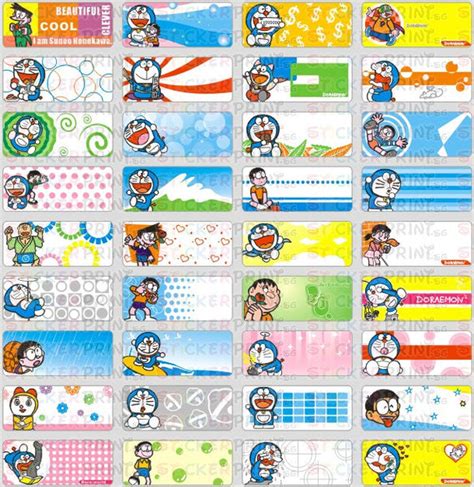Small Doraemon Name Stickers Stickerprintsg