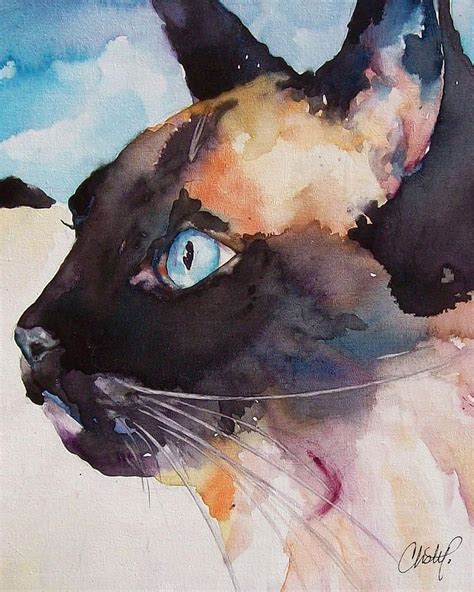 Seal Point Siamese Cat By Christy Freeman Stark Cat Art Print Cat