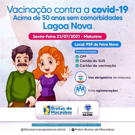 Vacinação 50 anos Lagoa Nova Prefeitura de Brotas de Macaúbas