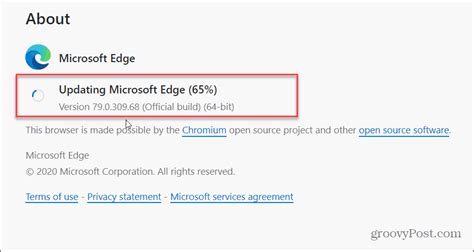 Как обновить Microsoft Edge в Windows 10
