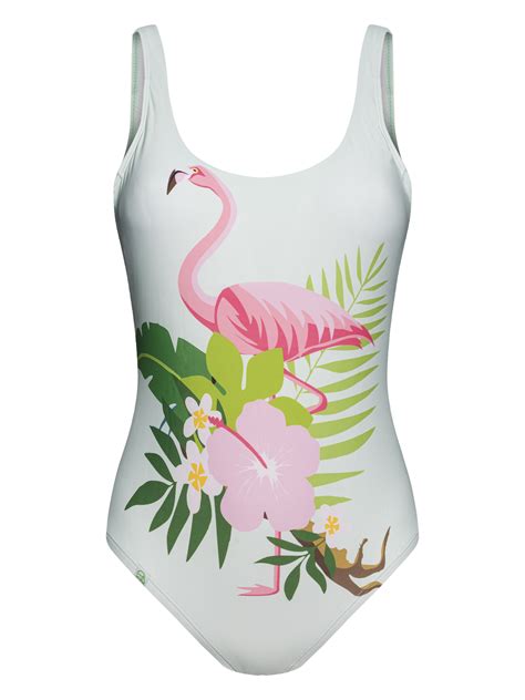 Fato De Banho Alegre De Mulher Flamingo Tropical Dedoles