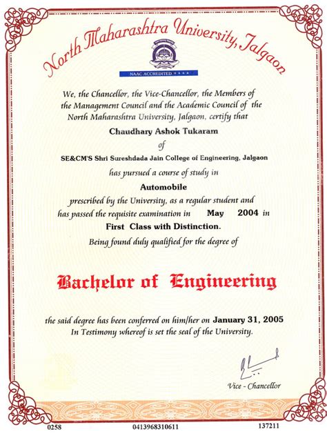 Chaudhari Ashok My Certificate Achieved During My Diploma Graduation