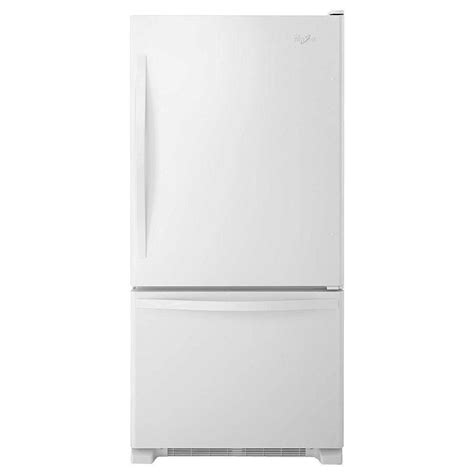 Whirlpool 33 Inch W 22 Cu Ft Bottom Freezer Refrigerator In White