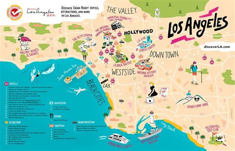 La Travel Kaart Los Angeles Reizen Kaart California Usa