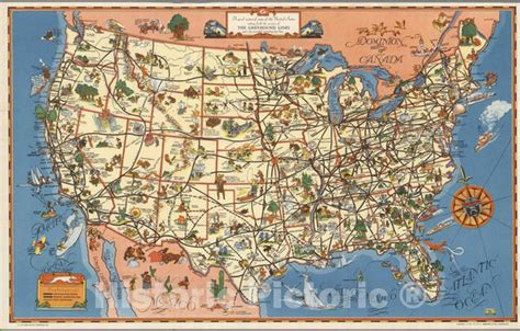 Historic Wall Map A Good Natured Map Of The United States Setting Fo