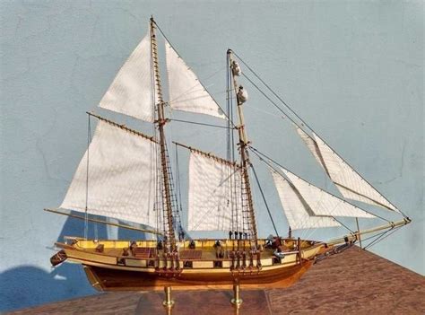 196 Scale Diy Classic Unassembled Wooden Harvey 1847 Boat Model Ship
